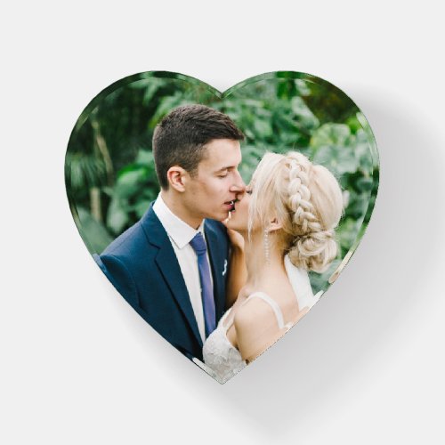 Wedding Kiss Bride and Groom Photo Paperweight