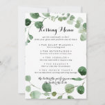 Wedding Kissing Menu Game Eucalyptus Card<br><div class="desc">This wedding kissing menu game eucalyptus card is perfect for a simple wedding reception. The design features watercolor hand-drawn elegant botanical eucalyptus branches and leaves.</div>