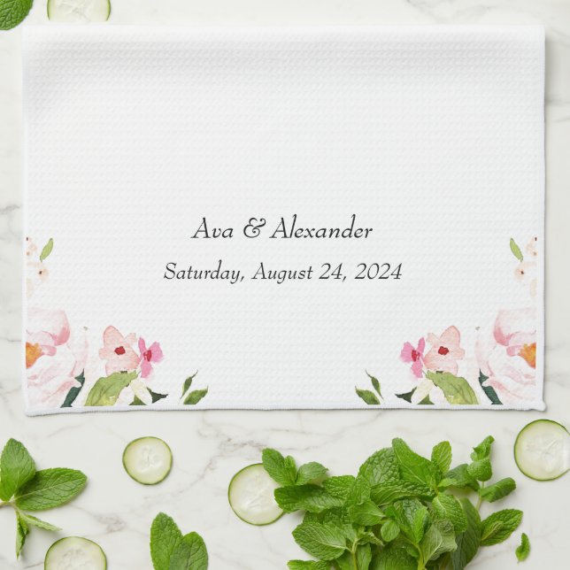 Wedding  kitchen towel (Folded)