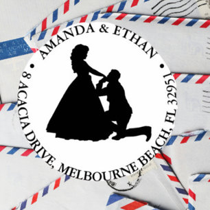 Wedding kneeling man theme self-inking stamp