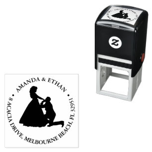 Wedding kneeling man theme self-inking stamp