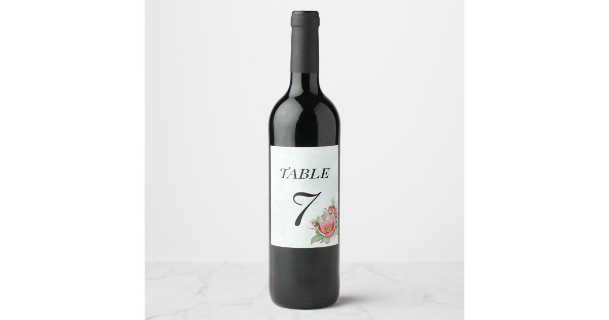 Wedding label for wine table number. | Zazzle