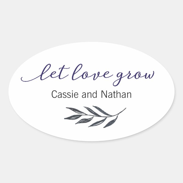 Wedding Labels Let Love Grow Favor Stickers (Front)