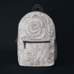 Wedding Lace Bride Printed Backpack<br><div class="desc">Get ready for the wedding with this beautiful backpack for the bride-to-be. Elegant bridal lace white background. Personalized with the bride's name on top of the front pocket. Great bridal shower gift, or add the bridesmaid backpack bags in this collection so the bridal party can have a beautiful set. Roomy...</div>