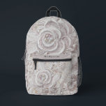 Wedding Lace Bride Printed Backpack<br><div class="desc">Get ready for the wedding with this beautiful backpack for the bride-to-be. Elegant bridal lace white background. Personalized with the bride's name on top of the front pocket. Great bridal shower gift, or add the bridesmaid backpack bags in this collection so the bridal party can have a beautiful set. Roomy...</div>