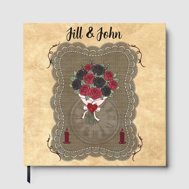 Wedding Lace Guestbook- Master's Edition Ledger  Guest Book (Front)
