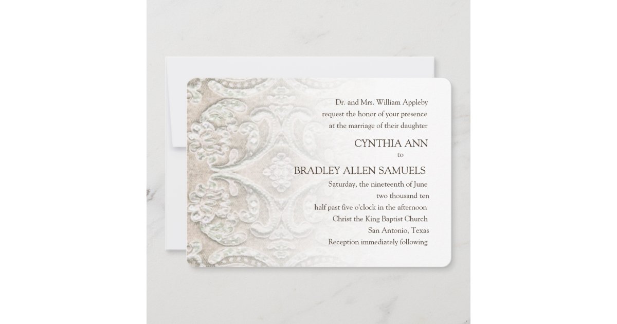Wedding Lace Invitation | Zazzle.com