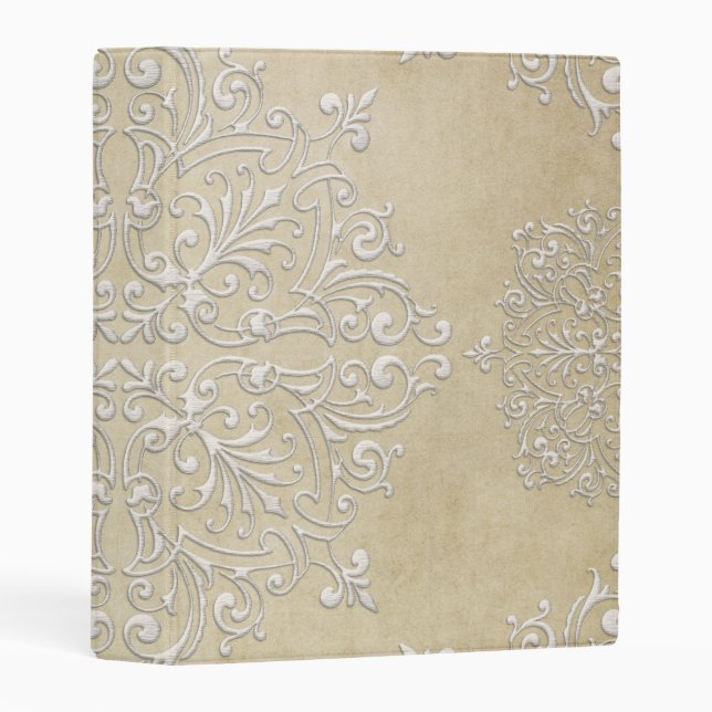 Wedding Lace on Beige Mini Binder (Front/Spine)