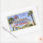 Wedding Las Vegas Nevada Welcome Sign Yellow  Rectangular Sticker<br><div class="desc">Las Vegas is all about the glitz and glamour! Welcome this exciting and colorful city.   You may personalize this sticker.</div>