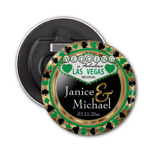 Wedding Las Vegas Style _ Green   Bottle Opener