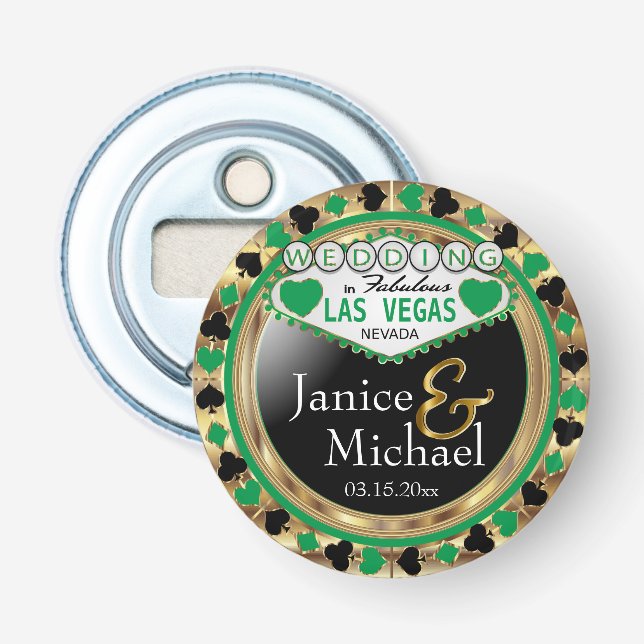 Wedding Las Vegas Style - Green   Bottle Opener (Front)