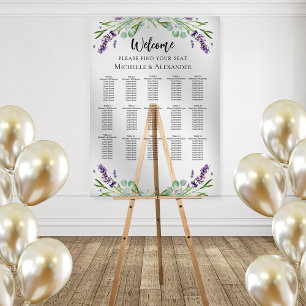 Wedding lavender 15 tables seating chart