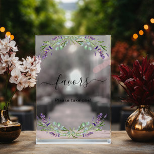 Wedding lavender eucalyptus greenery favor acrylic sign