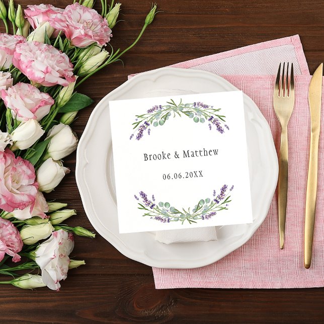 Wedding lavender eucalyptus greenery napkins (Creator Uploaded)