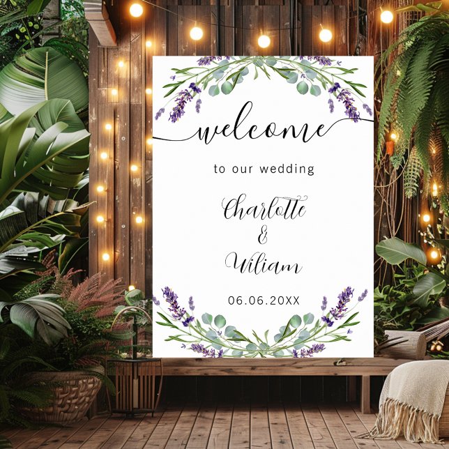 Wedding lavender eucalyptus greenery welcome poster (Creator Uploaded)