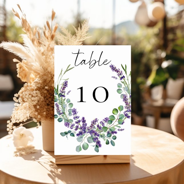 Wedding lavender florals eucalyptus greenery table number (Creator Uploaded)