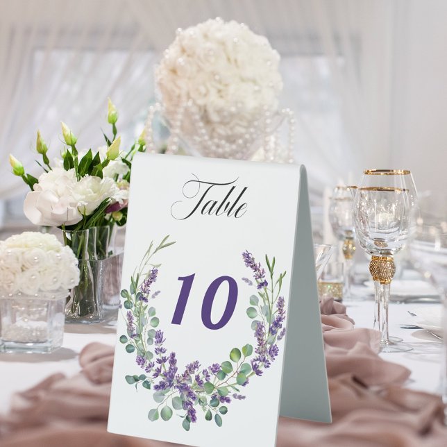 Wedding lavender florals greenery table tent (Creator Uploaded)