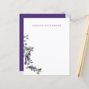 Wedding Lavender Foliage Personalized Stationery
