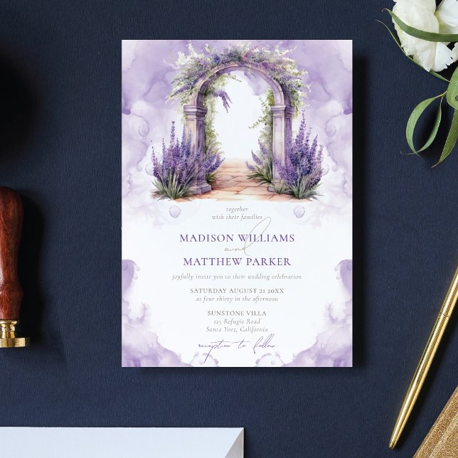Wedding Lavender Garden QR Code Rsvp Invitation (Creator Uploaded)
