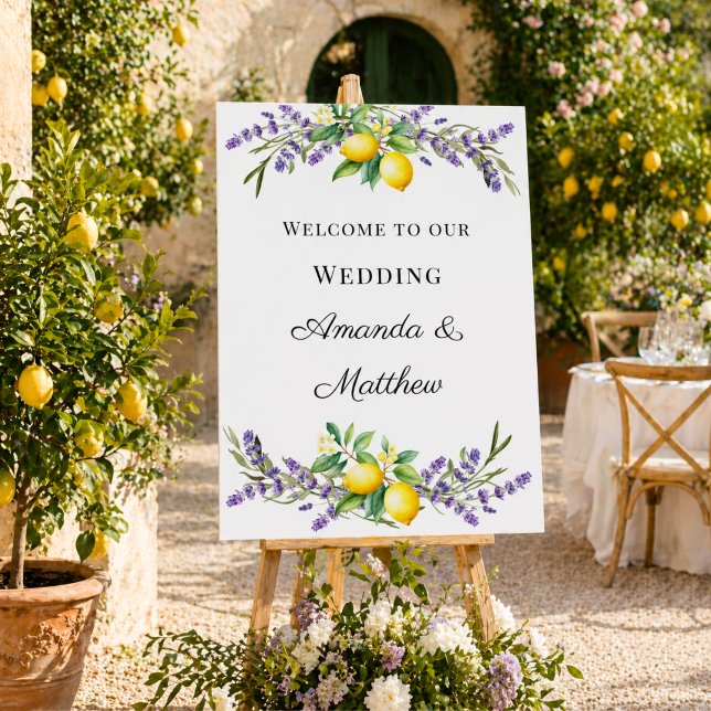 Wedding lavender lemons welcome foam board (Creator Uploaded)