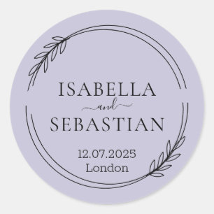 Wedding Lavender Lilac Color Classic Round Sticker