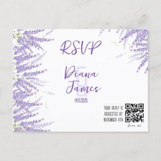 Wedding Lavender style RSVP card