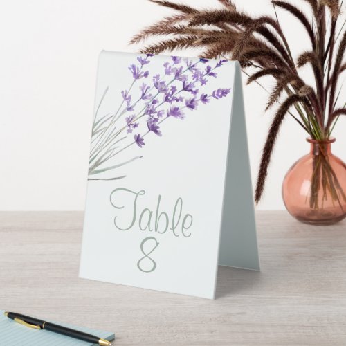 Wedding Lavender Table Number Sign