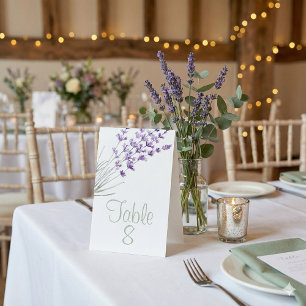 Wedding Lavender Table Number Sign