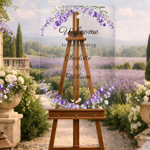 Wedding lavender watercolored welcome acrylic sign