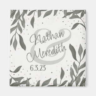 Wedding Leaves Simple Elegant Modern Inspirivity Magnet