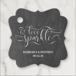 Wedding Let Love Sparkle Send Off Favor Tags<br><div class="desc">Double sided mini chalkboard wedding tags 'Let Love Sparkle'.  Simply 'click to customize it further' and change background picture or edit background color.</div>