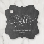 Wedding Let Love Sparkle Send Off Favor Tags<br><div class="desc">Double sided mini chalkboard wedding tags 'Let Love Sparkle'.  Simply 'click to customize it further' and change background picture or edit background color.</div>