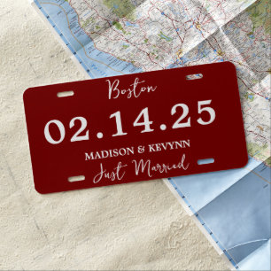Wedding License Plate - Just Married Mr and Mrs