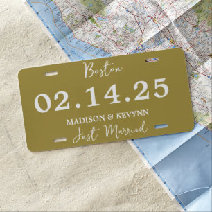Wedding License Plate - Just Married Mr and Mrs