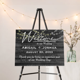 Wedding Light String On Black Wood Foam Board
