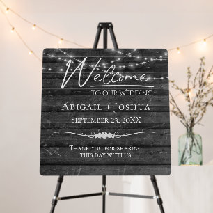 Wedding Light String On Black Wood Foam Board