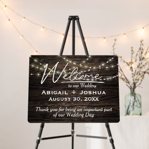 Wedding Light String On Oak Wood Foam Board