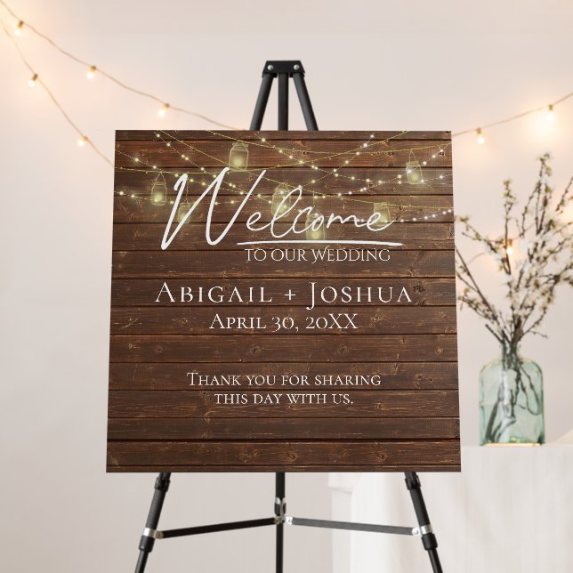 Wedding Light String On Wood Foam Board (In Situ (Stand))