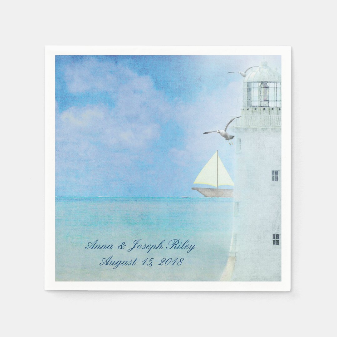 Wedding Lighthouse Paper Napkins Zazzle