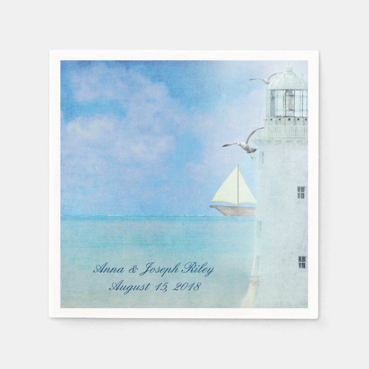 Wedding Lighthouse Paper Napkins Zazzle