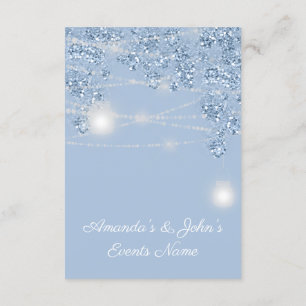 Wedding Lights Jars Rustic Glitter Blue Pastel Invitation