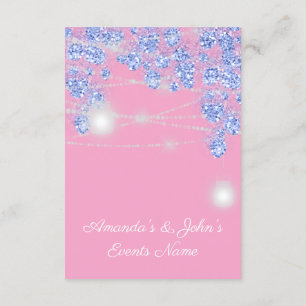 Wedding Lights Jars Rustic Glitter Blue Spark Pink Invitation