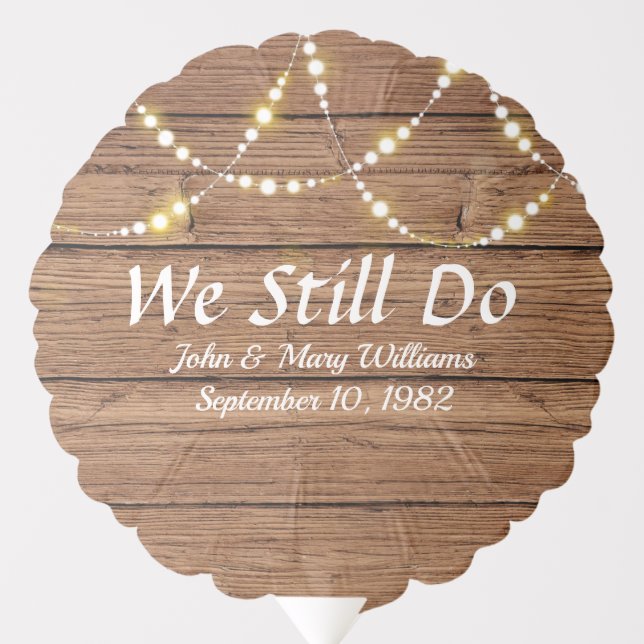 Wedding Lights On Wood Balloon (Front)