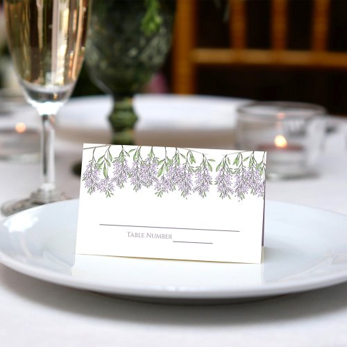 Wedding Lilac Lavender Floral Reception Seating Place Card