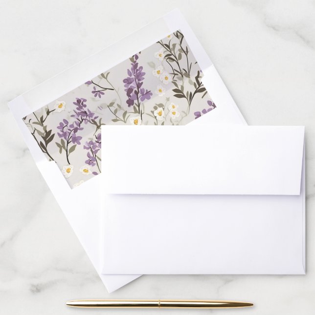 Wedding Lilacs Design  Envelope Liner (Desk)