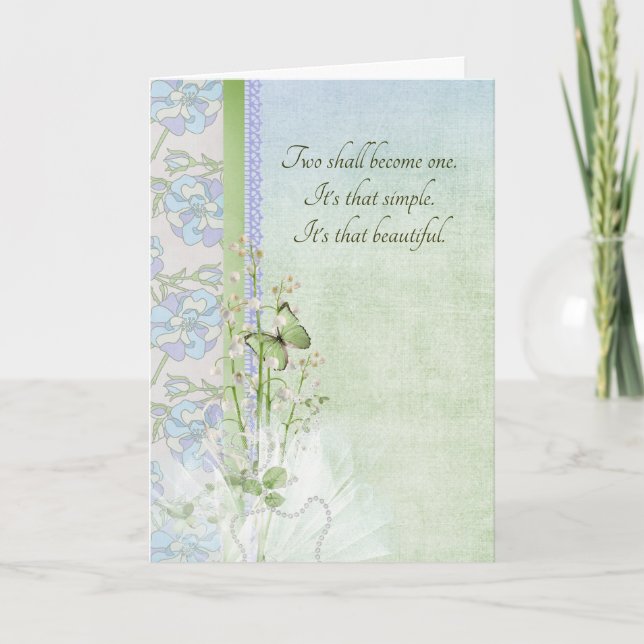 Wedding Lilies And Butterfly Card (Front)