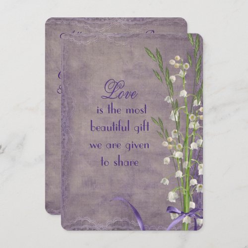 Wedding Lily of the Valley bouquet Invitation
