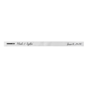 Wedding Logo Favor Heart Bar Satin Ribbon