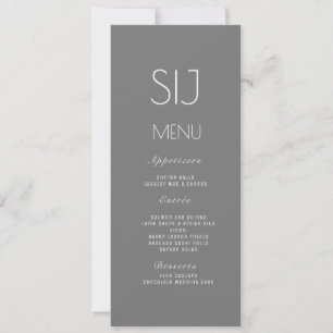 Wedding Logo Gray Yellow Simple Dinner Menu