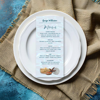 Wedding Long Menu Place Cards Living Seas